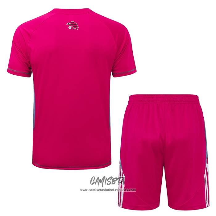 Chandal del Flamengo 2025-2026 Manga Corta Rosa - Pantalon Corto